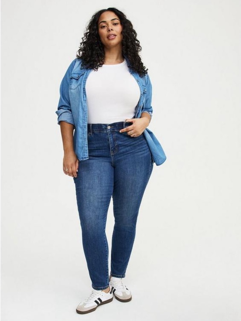torrid Mid Wash Blue High-Rise Skinny Jeans